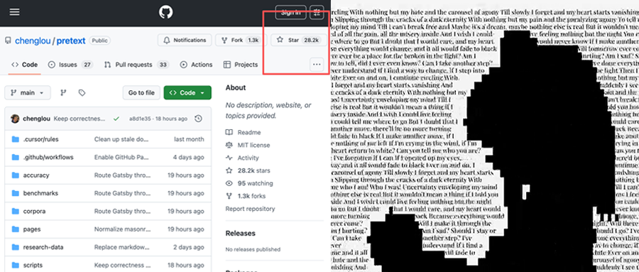 Midjourney前端工程师开源Pretext 渲染快500倍星数超2.4万