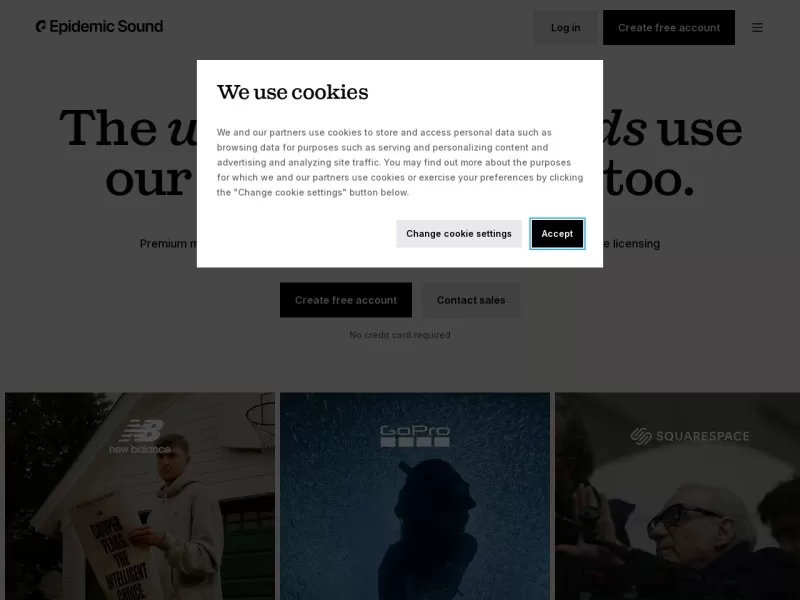 Epidemic Sound网站截图