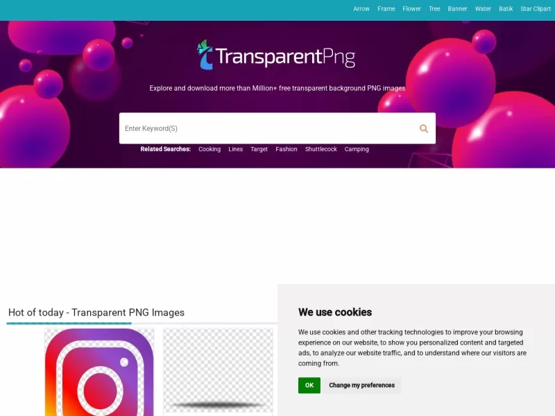 Transparent PNG网站截图