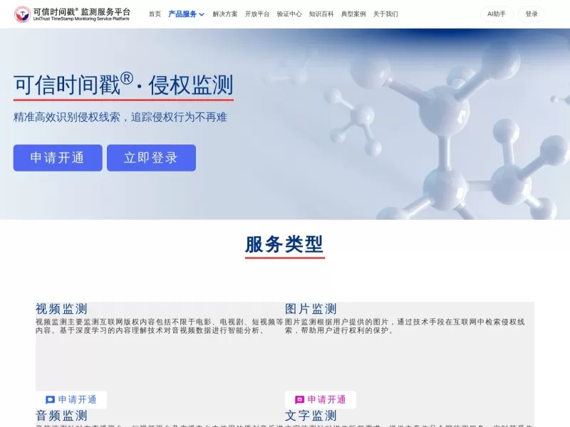 侵权监测网站截图