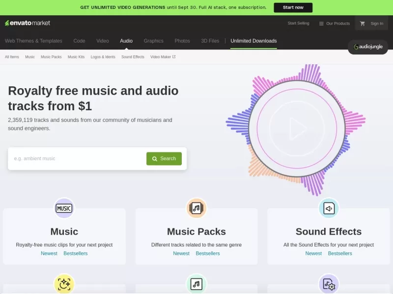 AudioJungle网站截图