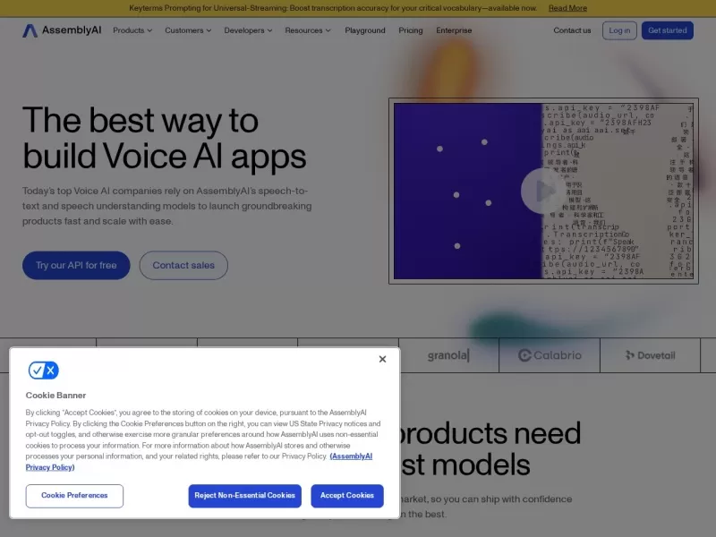 AssemblyAI网站截图