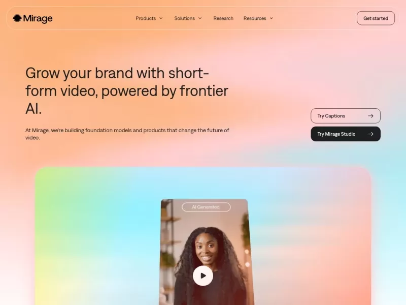 Mirage AI网站截图