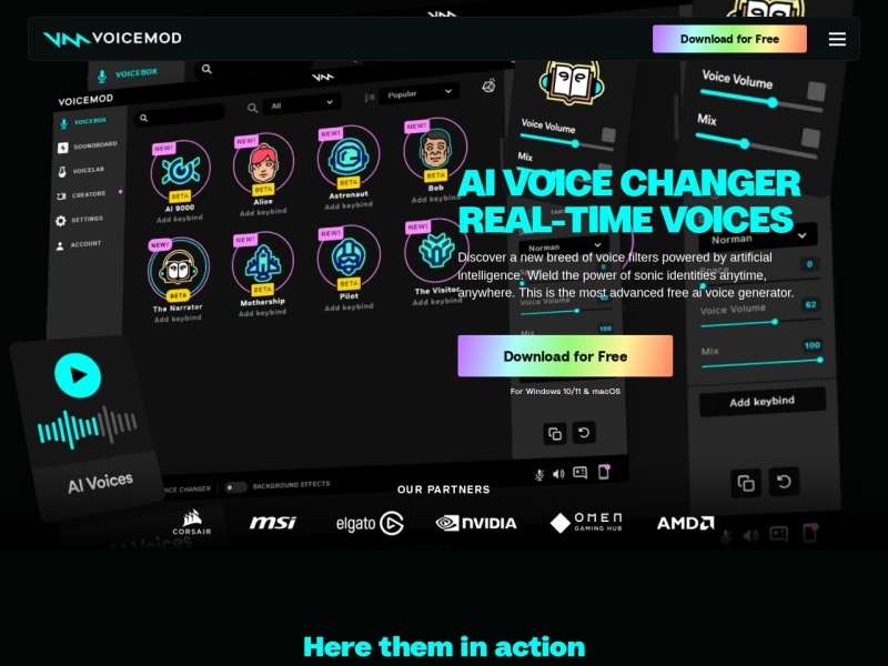 Voicemod 网站截图