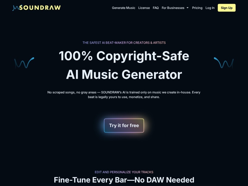Soundraw 网站截图