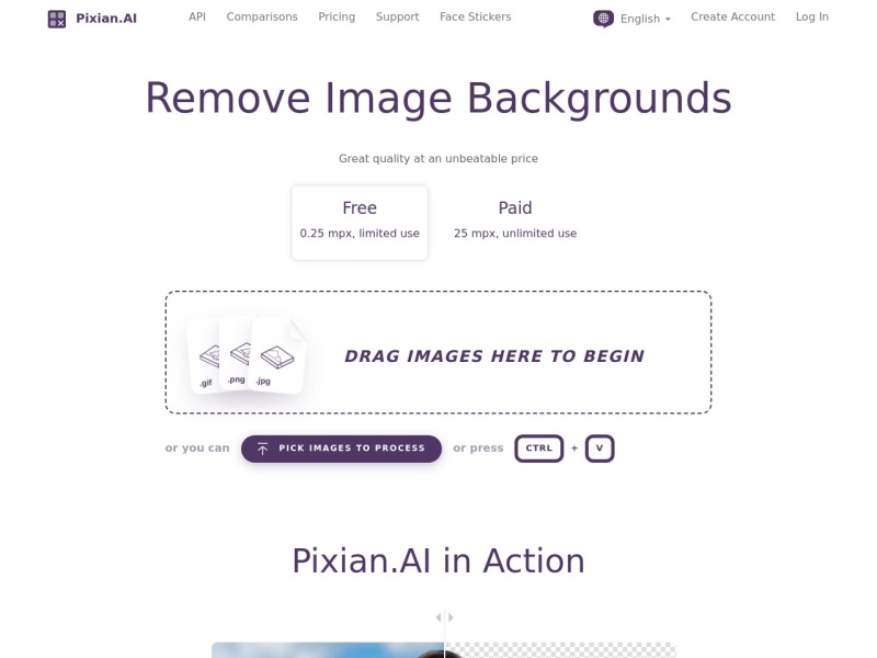 Pixian.AI 网站截图