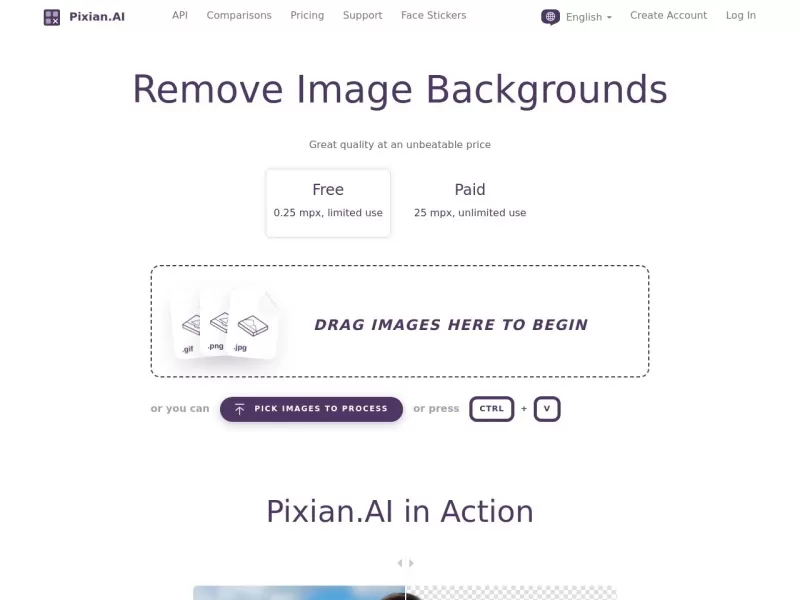 Pixian.AI网站截图
