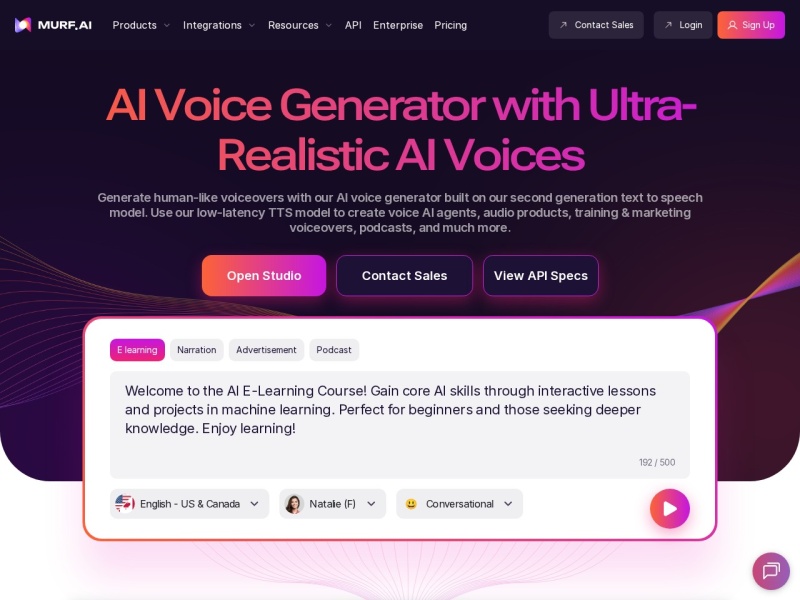 Murf AI 网站截图