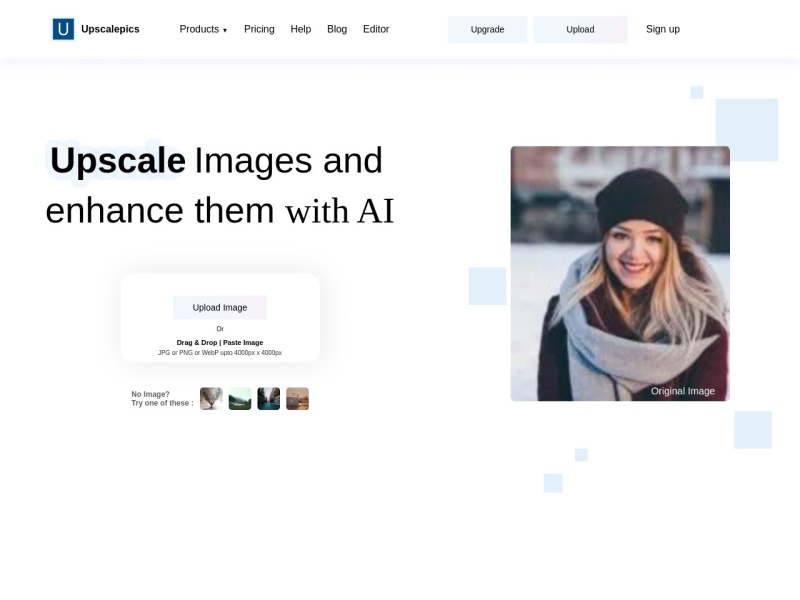 Upscalepics 网站截图