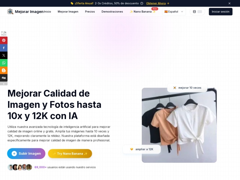 Mejorar Imagen 网站截图
