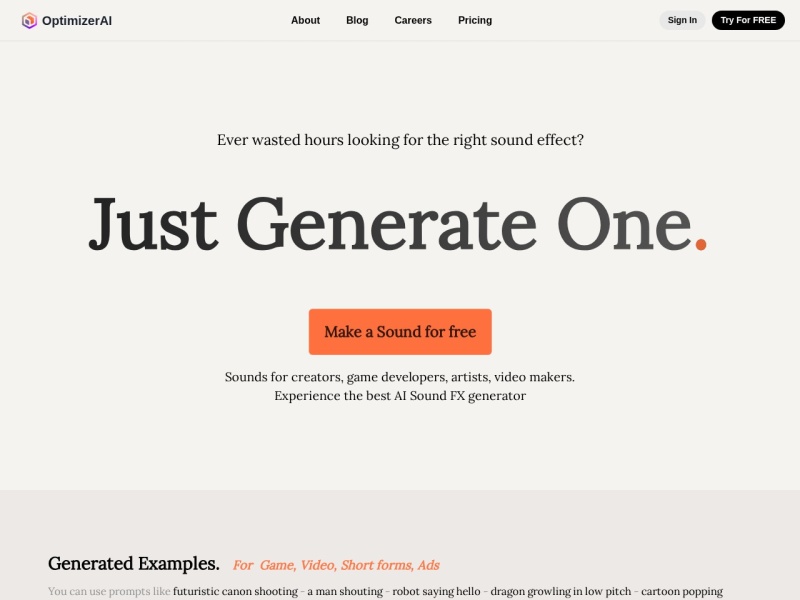 OptimizerAI 网站截图