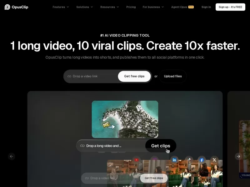 OpusClip网站截图
