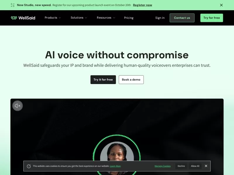 WellSaid Labs网站截图