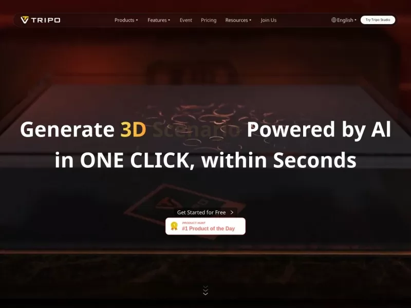 Tripo AI网站截图