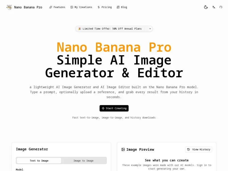 Nano Banana Pro网站截图