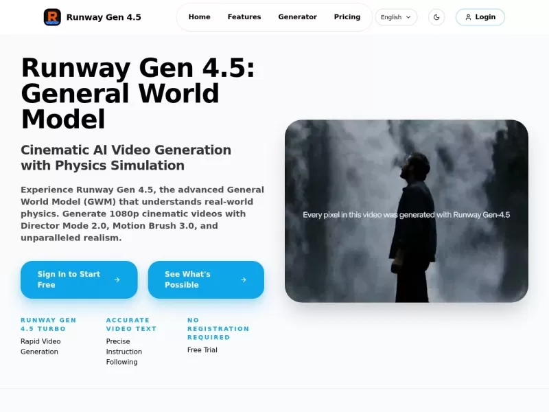 Runway Gen 4.5网站截图