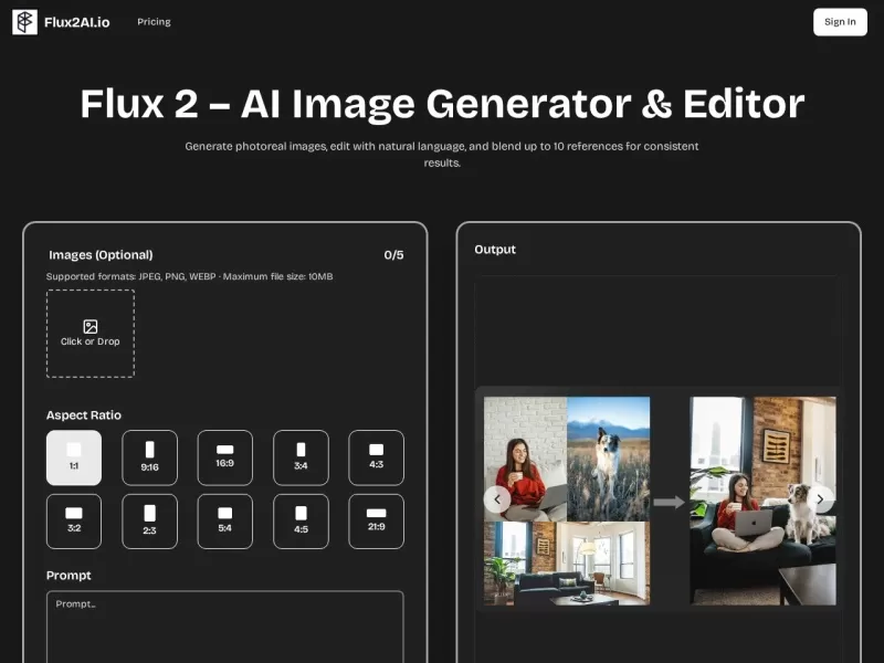 Flux 2 AI网站截图