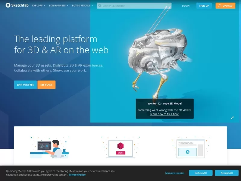 Sketchfab网站截图