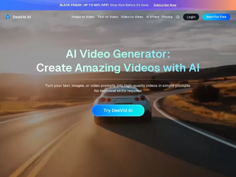 DeeVid AI网站截图