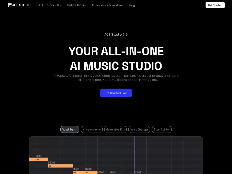 Ace Studio网站截图