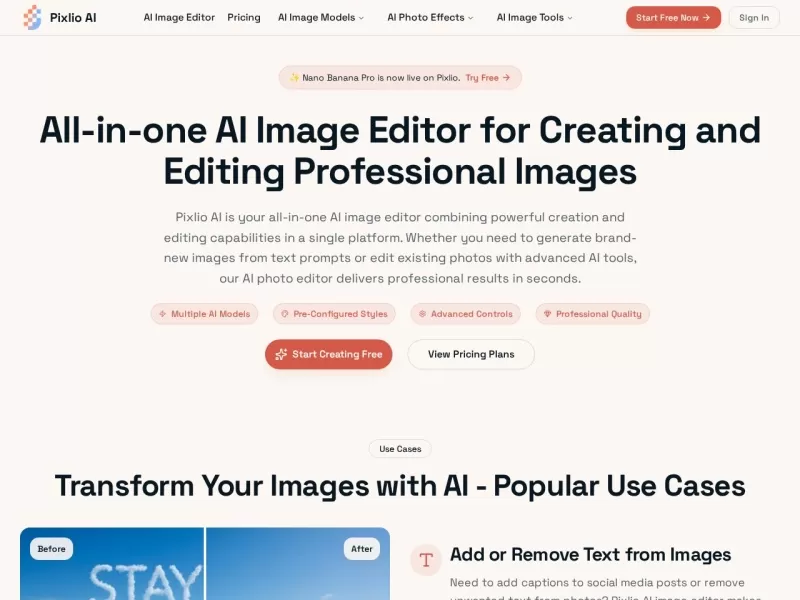 Pixlio AI网站截图