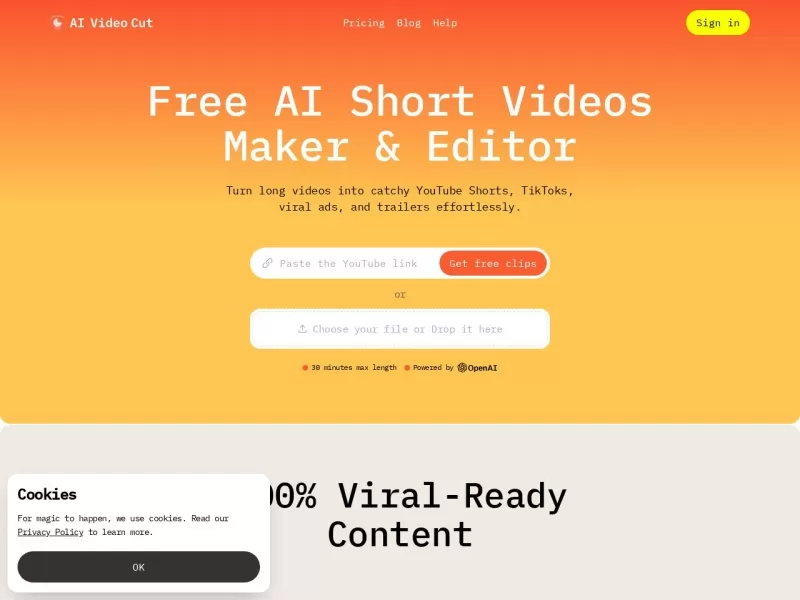 AIVideoCut网站截图
