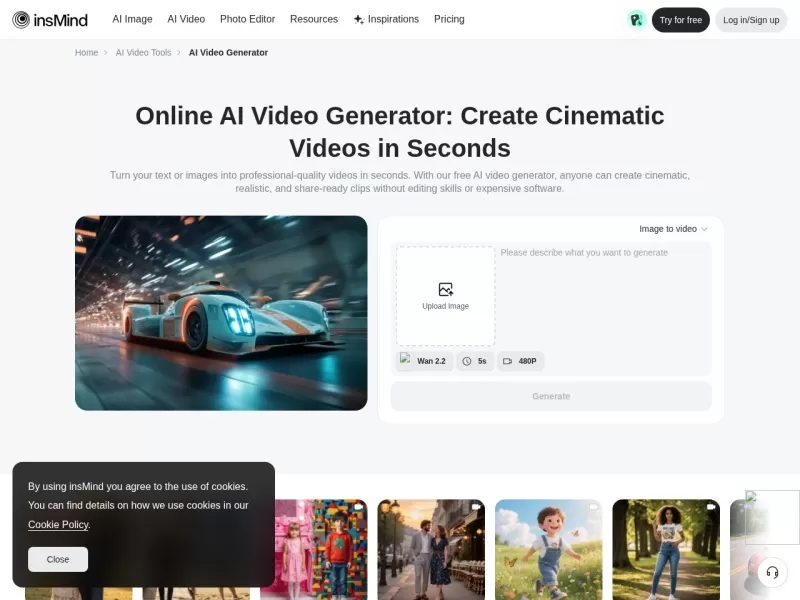 AI Video Generator网站截图