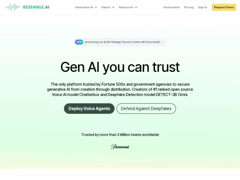 Resemble AI网站截图