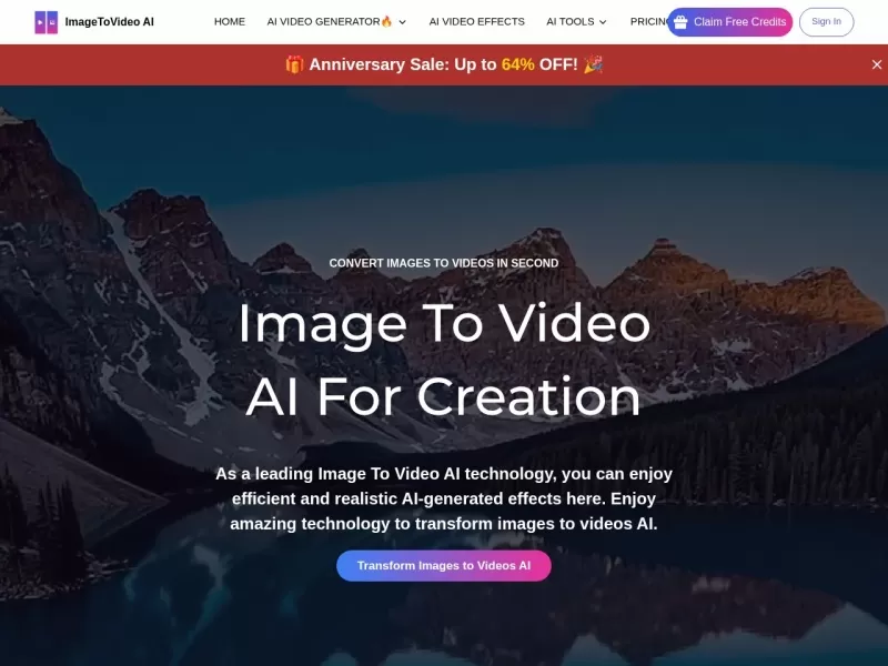ImageToVideoAI网站截图