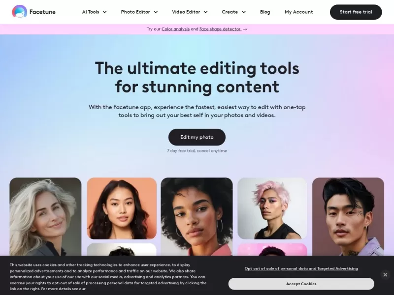 Facetune网站截图