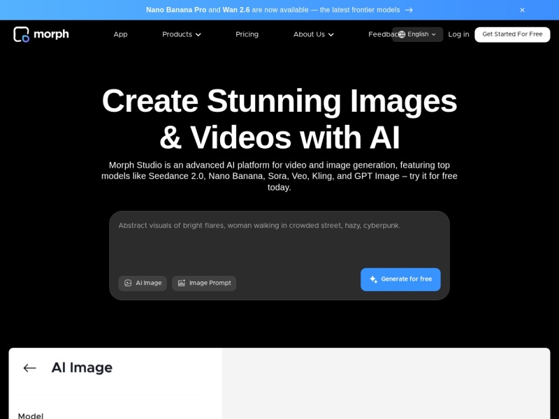Morph Studio网站截图