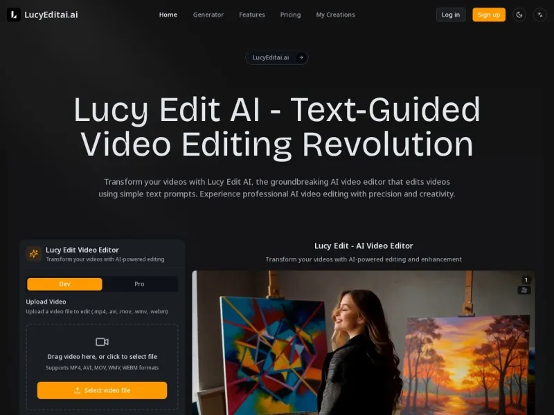 Lucy Edit AI网站截图