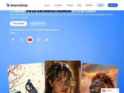 ShortsNinja网站截图