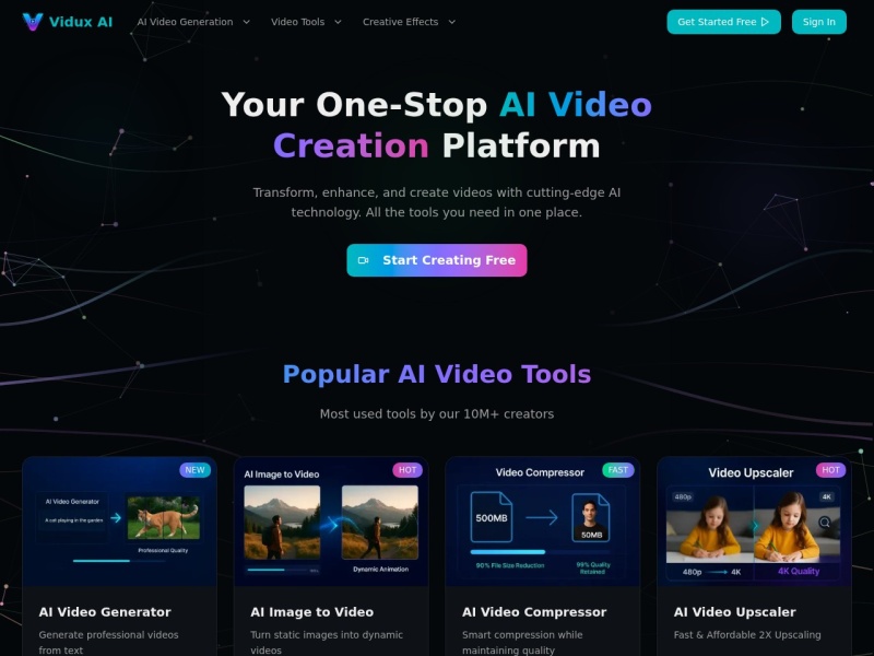 Vidux AI网站截图