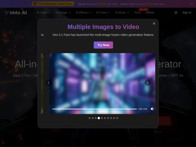 Viddo AI网站截图