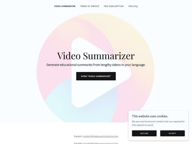 Video Summarizer网站截图