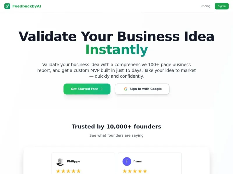 FeedbackbyAI网站截图