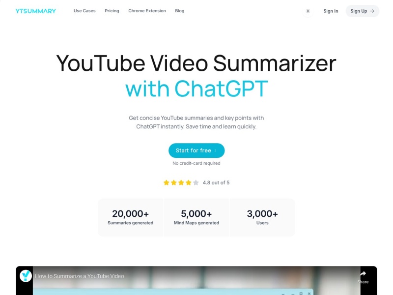 YTSummary网站截图