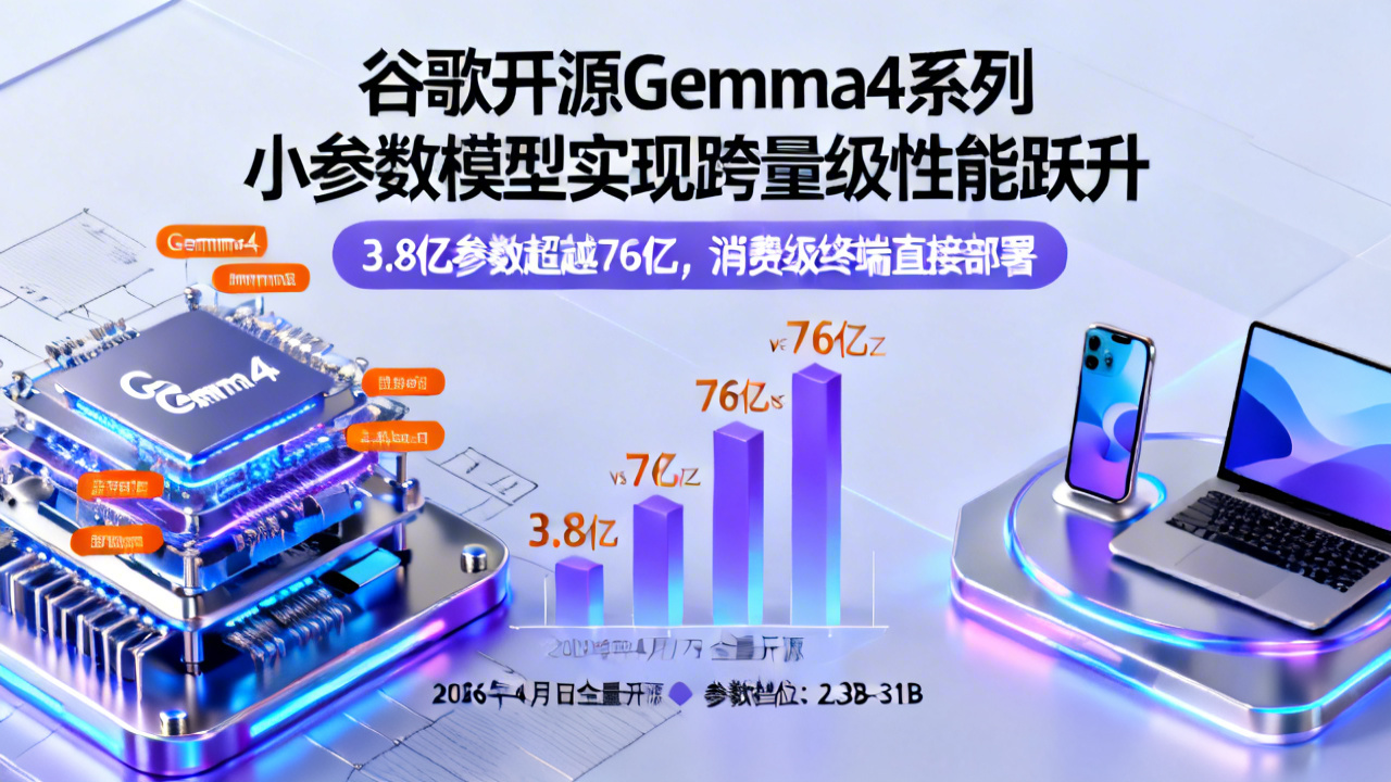 谷歌开源Gemma4系列 小参数模型实现跨量级性能跃升