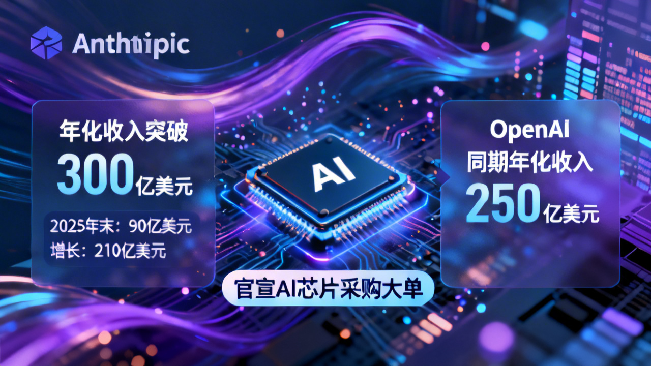Anthropic年化收入破300亿美元 反超OpenAI官宣芯片大单