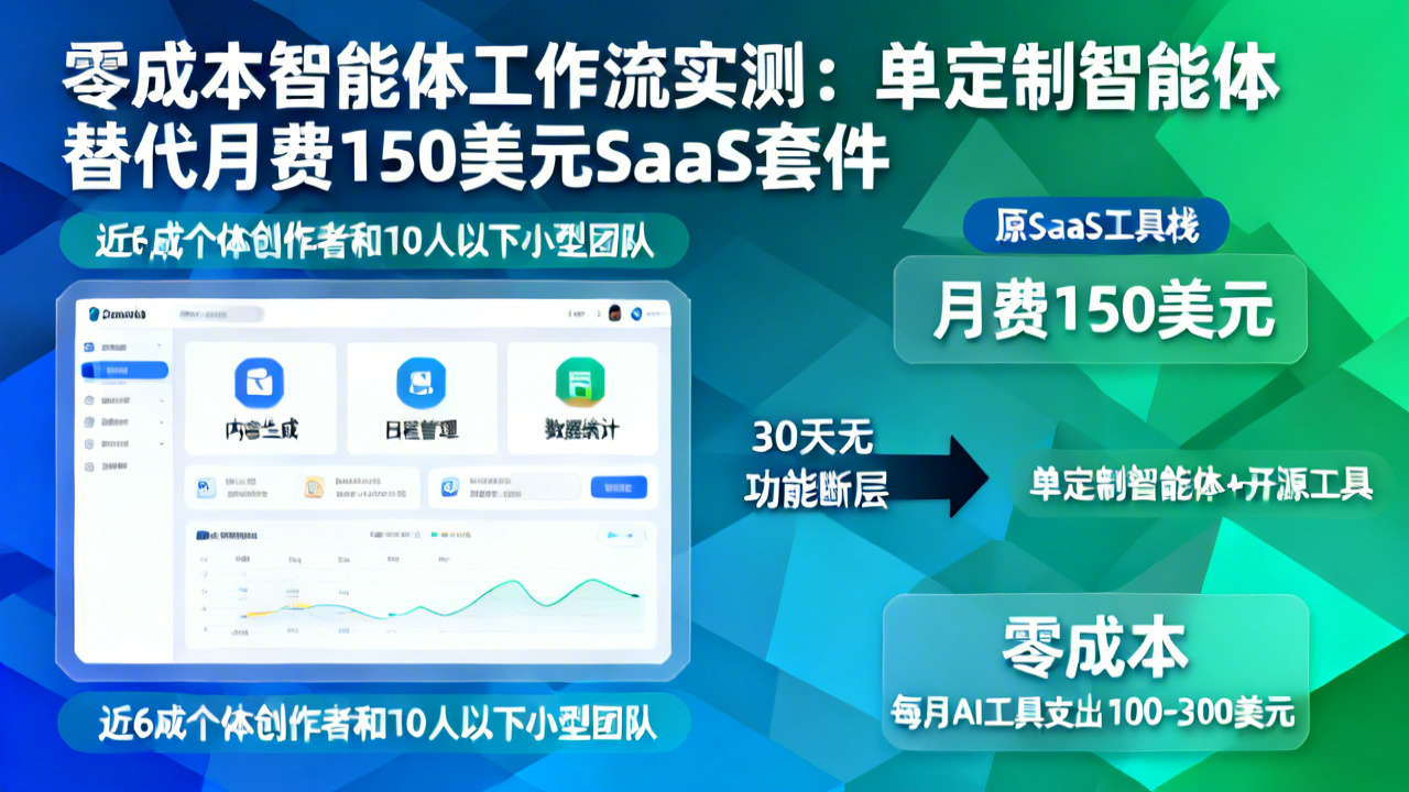 零成本智能体工作流实测：单定制智能体替代月费150美元SaaS套件