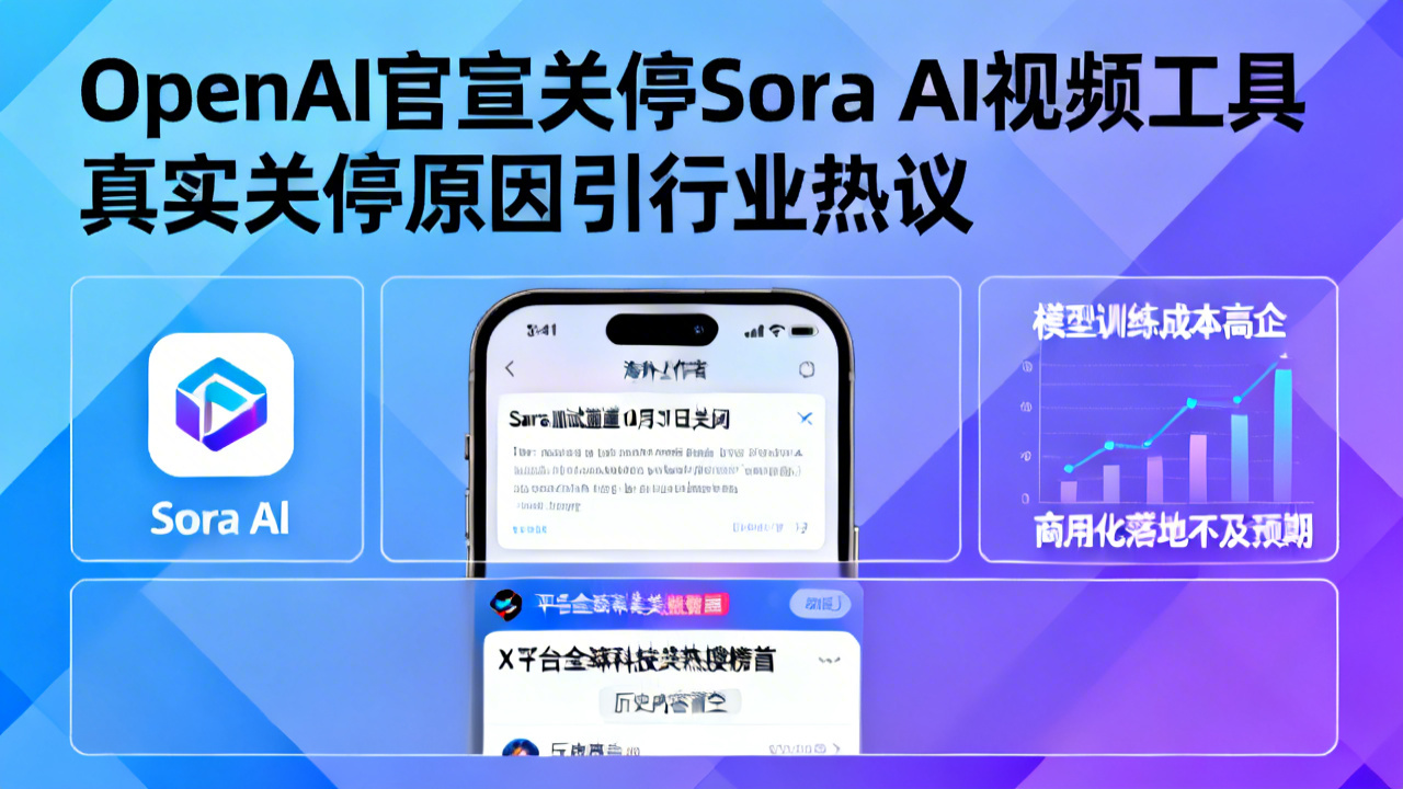OpenAI官宣关停Sora AI视频工具 真实关停原因引行业热议