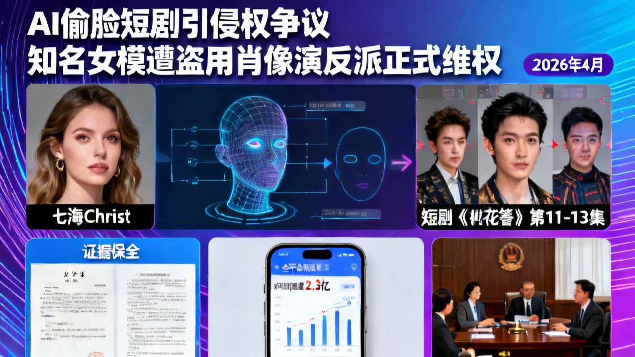 AI偷脸短剧引侵权争议 知名女模遭盗用肖像演反派正式维权