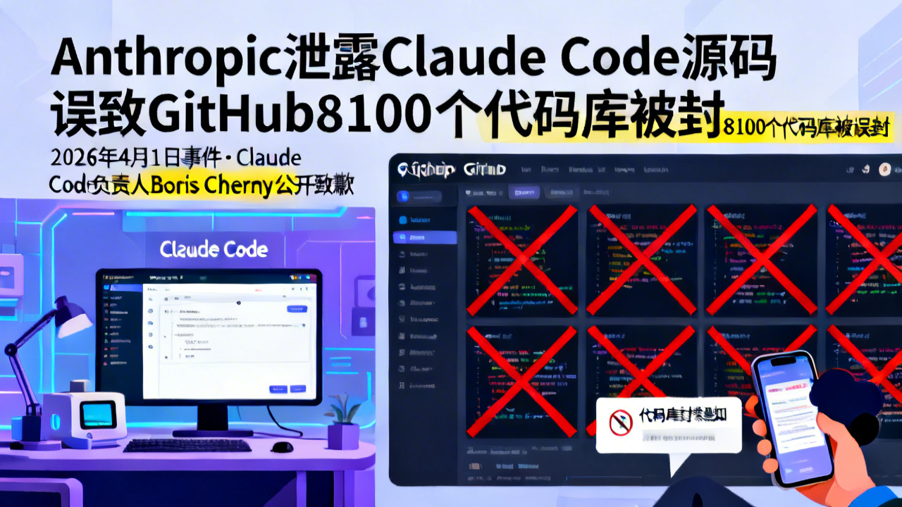 Anthropic泄露Claude Code源码 误致GitHub8100个代码库被封