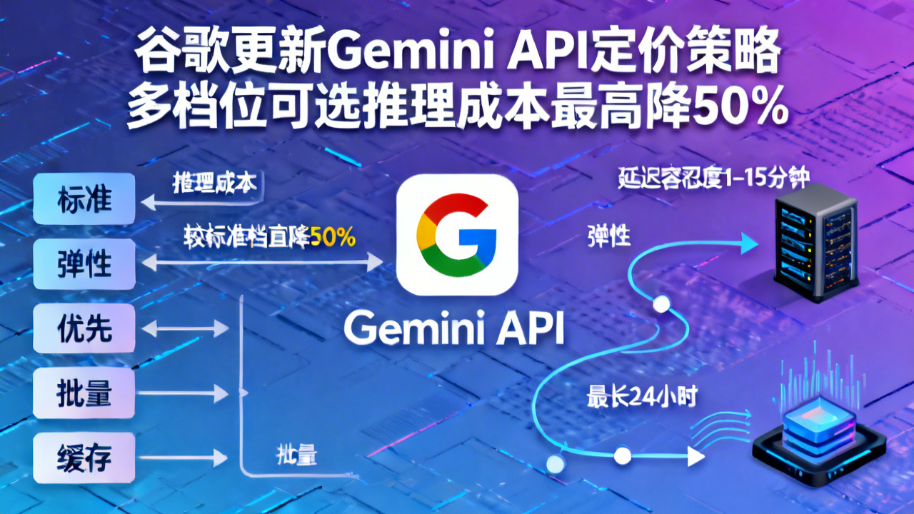 谷歌更新Gemini API定价策略 多档位可选推理成本最高降50%