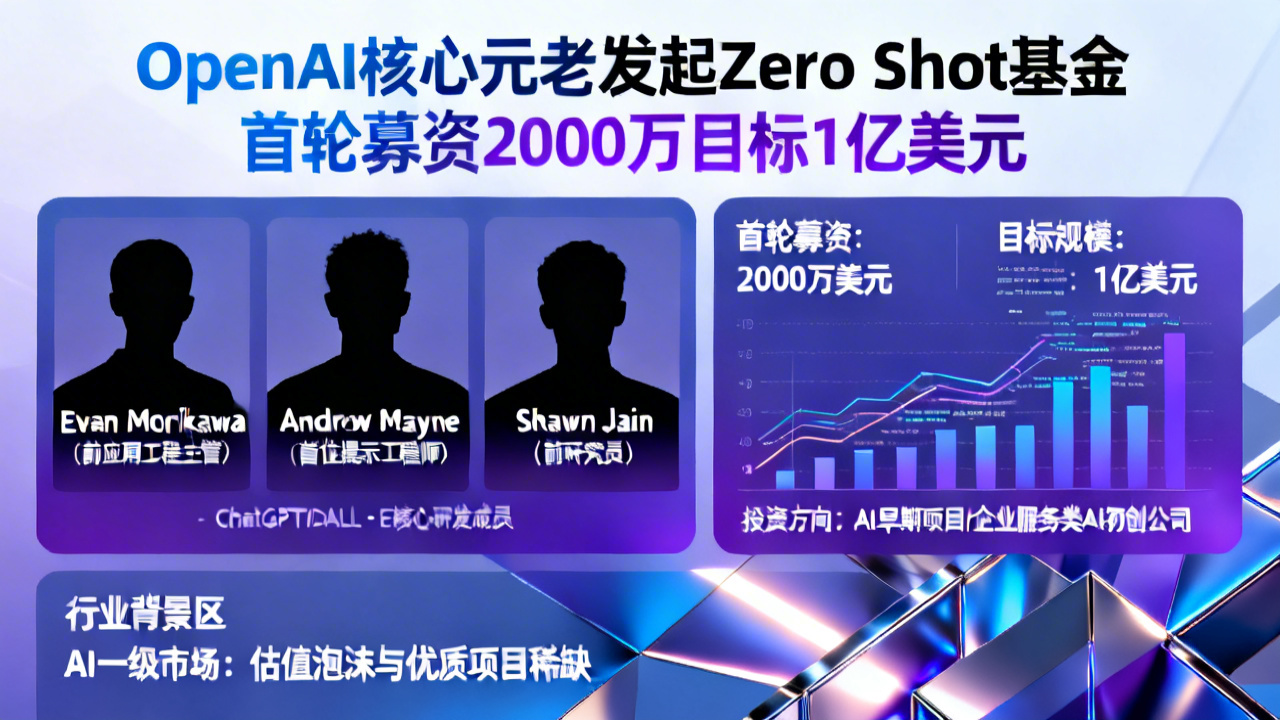 OpenAI核心元老发起Zero Shot基金 首轮募资2000万目标1亿美元