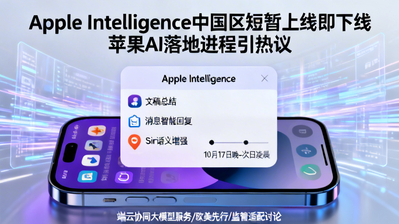 Apple Intelligence中国区短暂上线即下线 苹果AI落地进程引热议