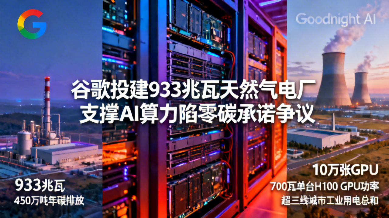 谷歌投建933兆瓦天然气电厂 支撑AI算力陷零碳承诺争议