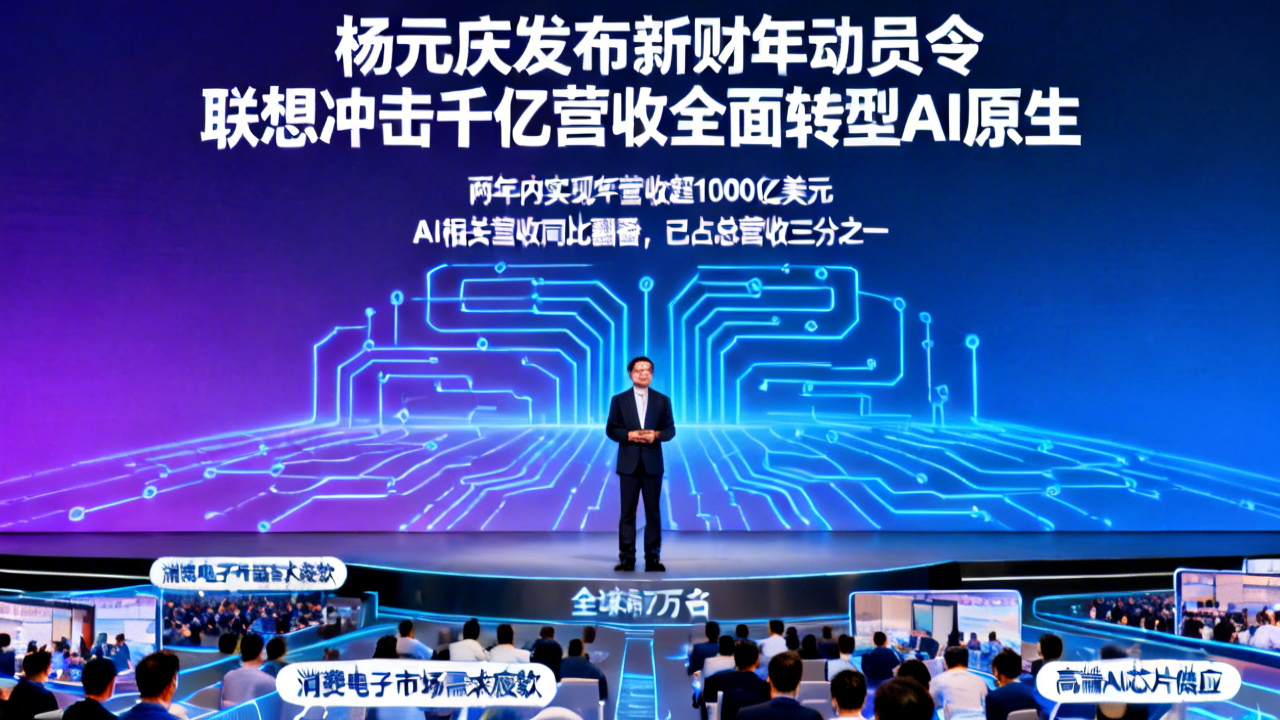 杨元庆发布新财年动员令 联想冲击千亿营收全面转型AI原生