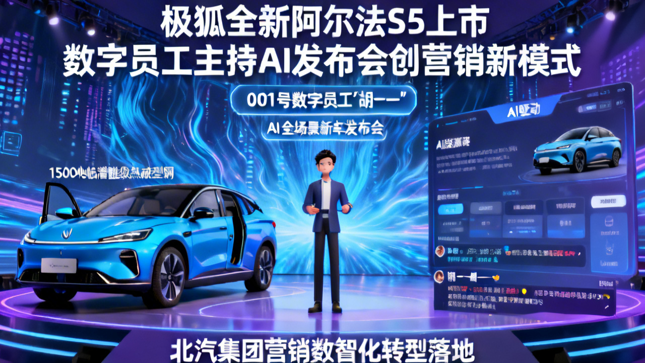 极狐全新阿尔法S5上市 数字员工主持AI发布会创营销新模式